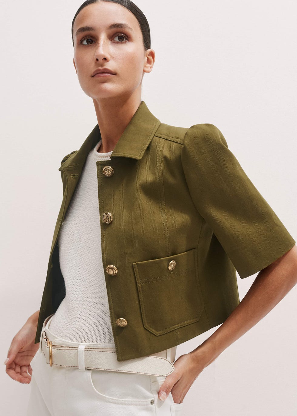 Herringbone Crop Jacket 