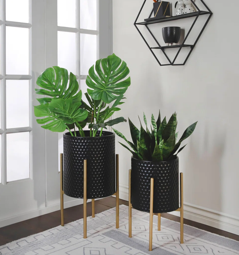 Aideen 2 Piece Metal Pot Planter Set