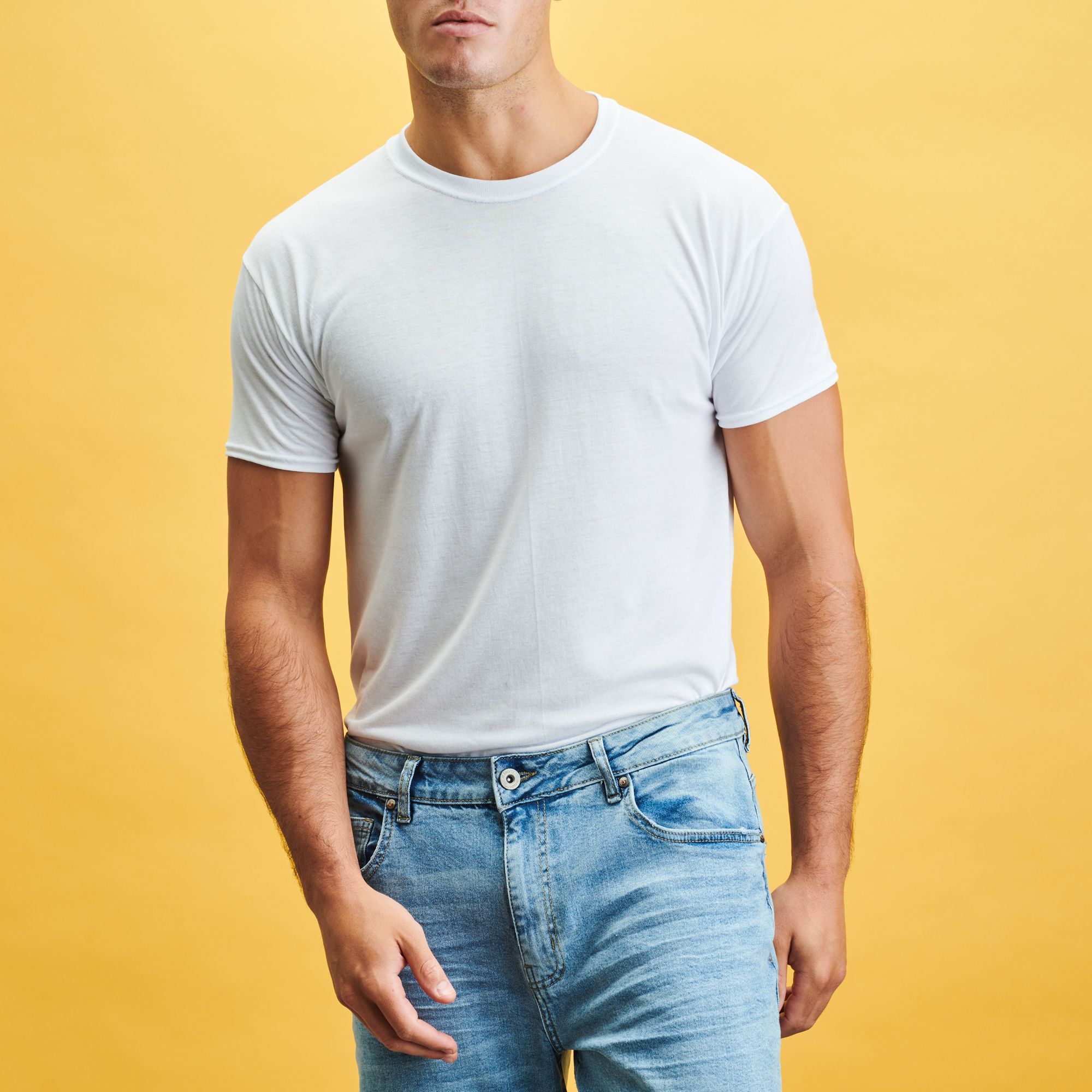 hanes slim fit crew neck