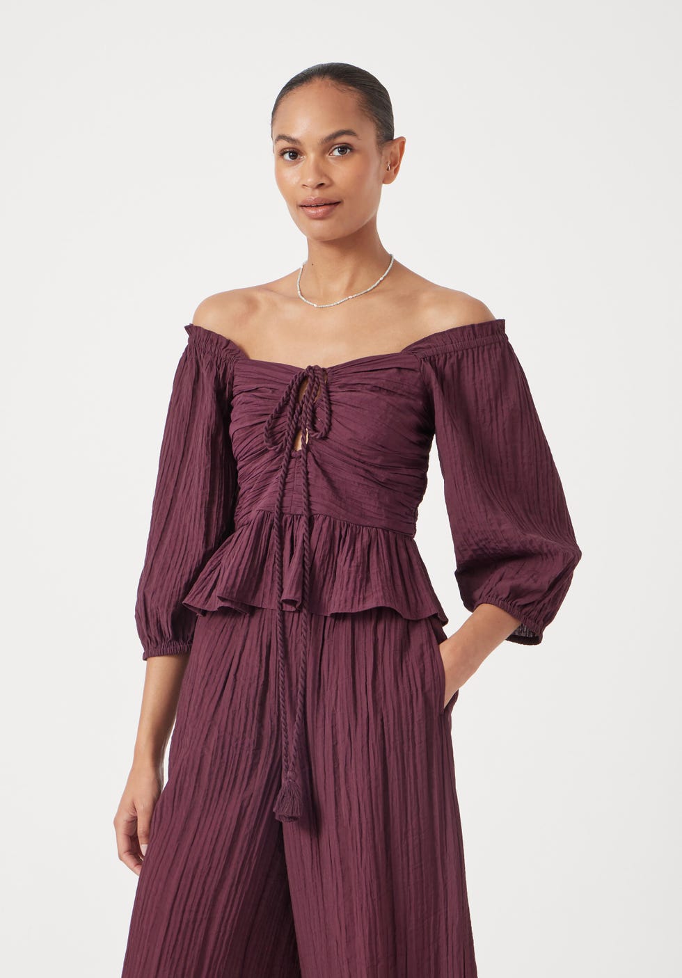Zoe bandeau crinkle top
