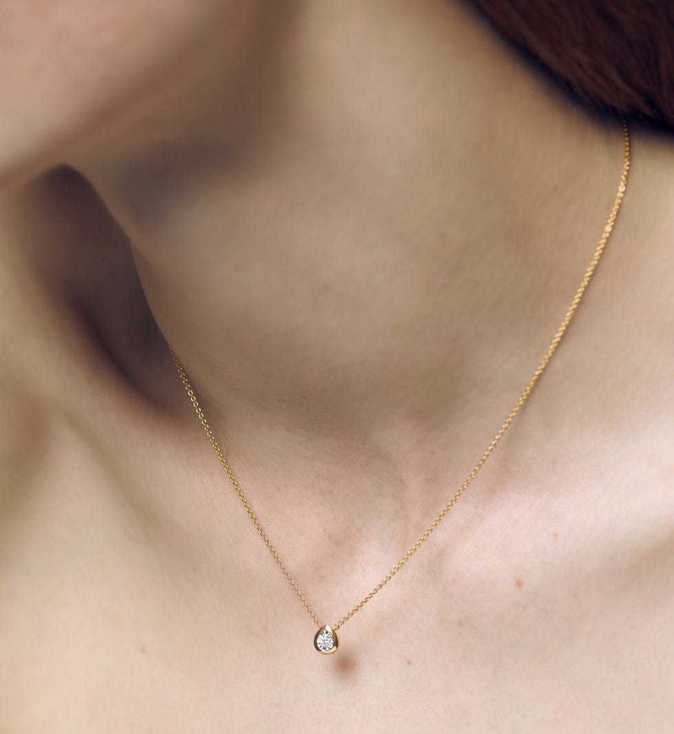 Monica Vinader Pear Diamond Chain Necklace