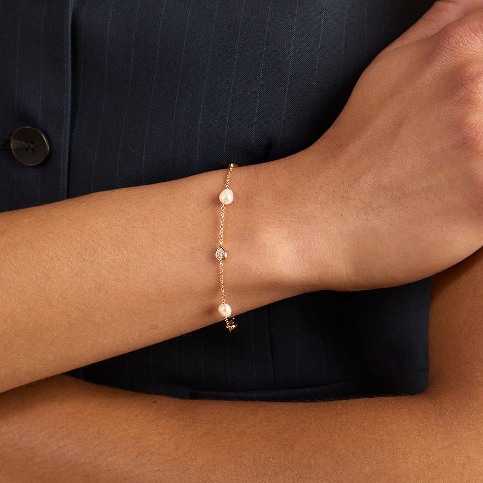 Astrid & Miyu Pearl and Crystal Charm Bracelet