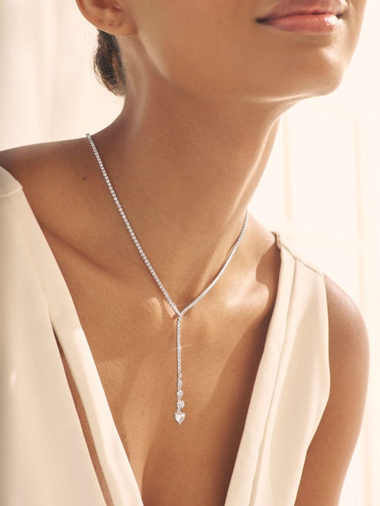 Next Silver Tone Cupchain Y Necklace