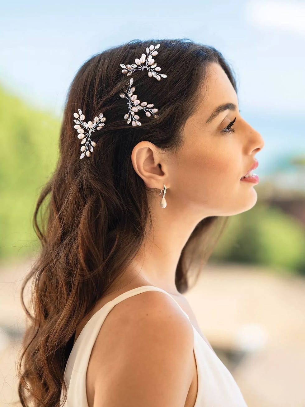 Ivory & Co Crystal and Faux Pearl Hair Pins