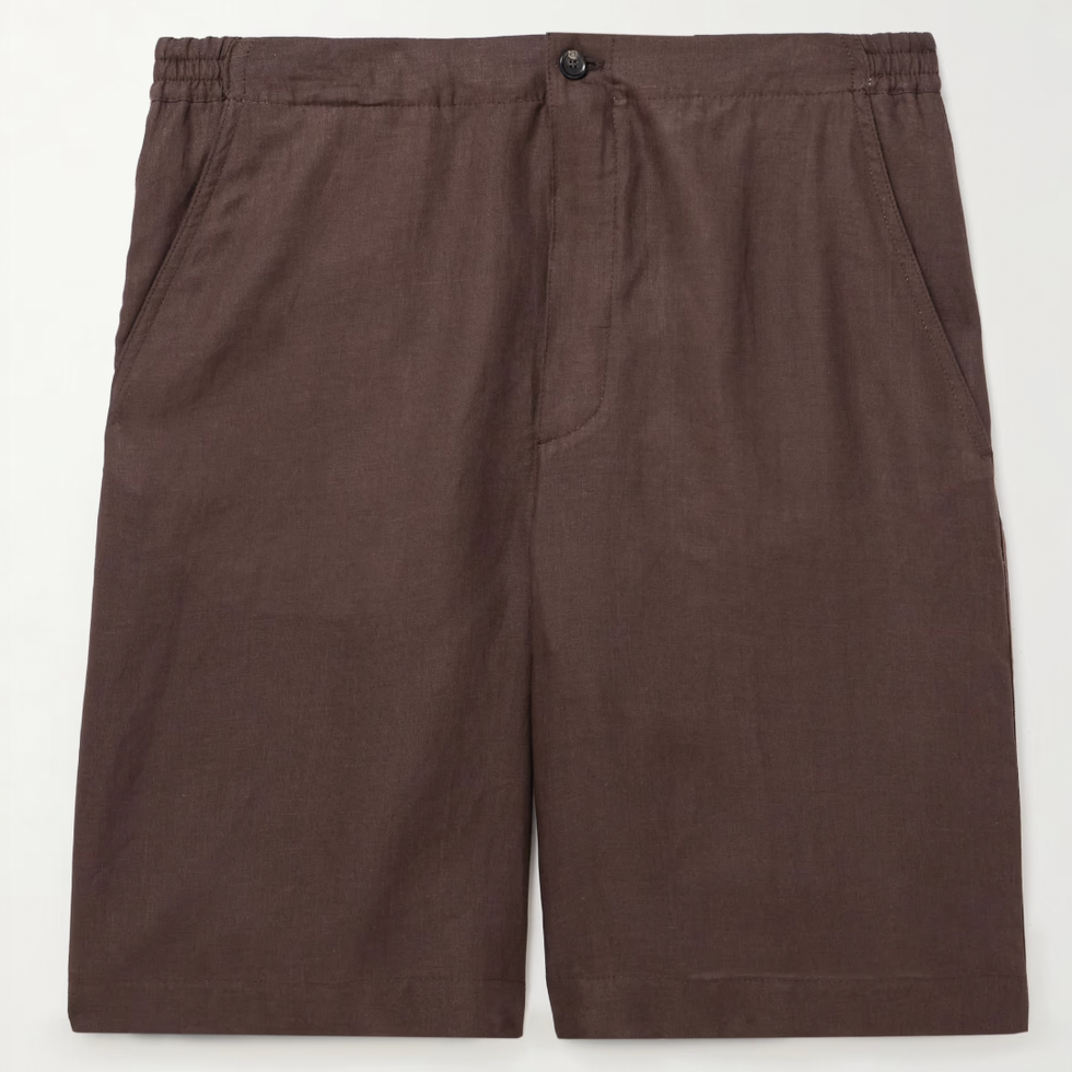 Straight-Leg Linen Shorts Straight-Leg Linen Shorts