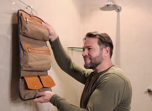 Hanging Leather Toiletry Bag 
