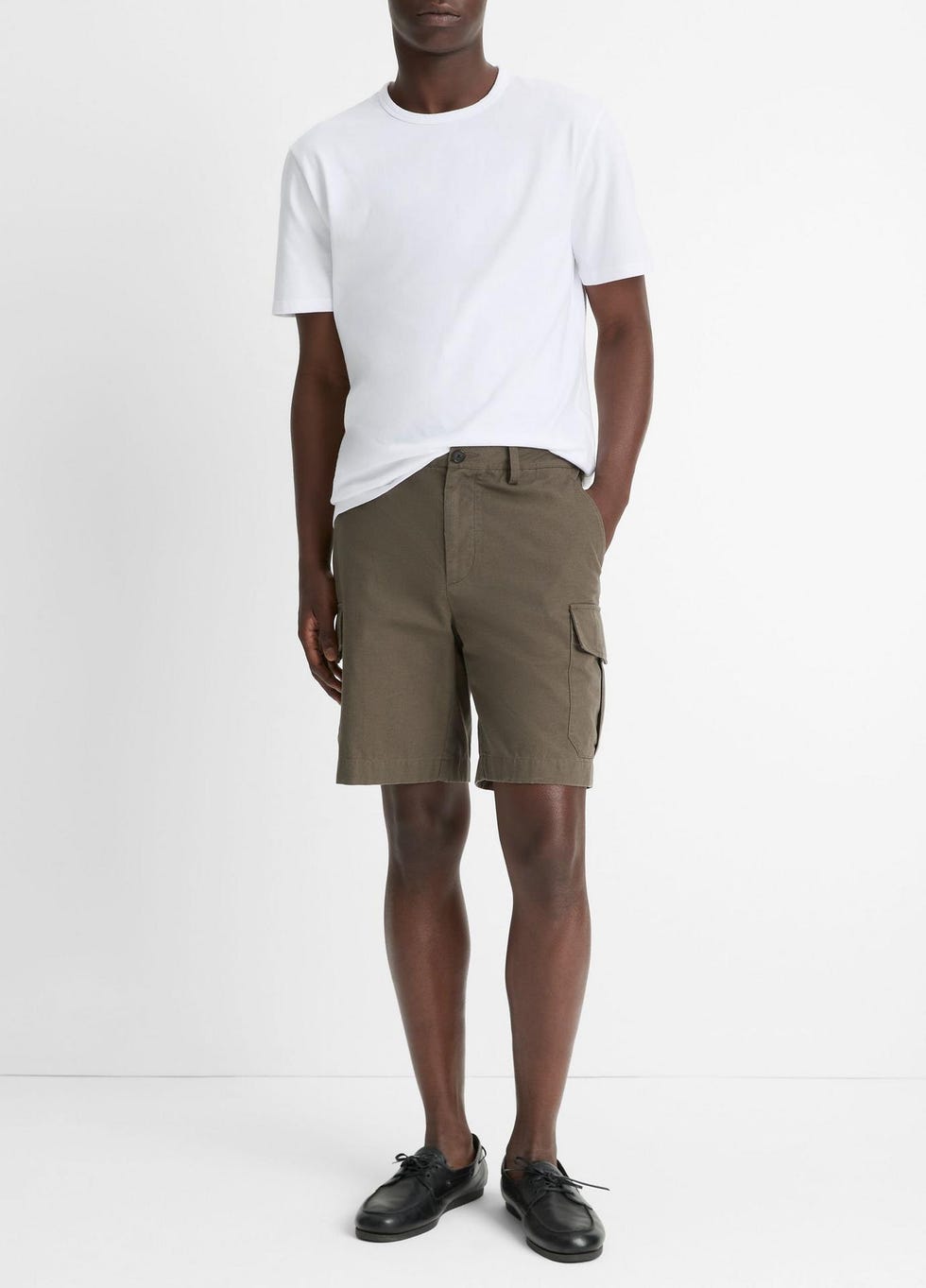 Cotton-Linen Cargo Shorts
