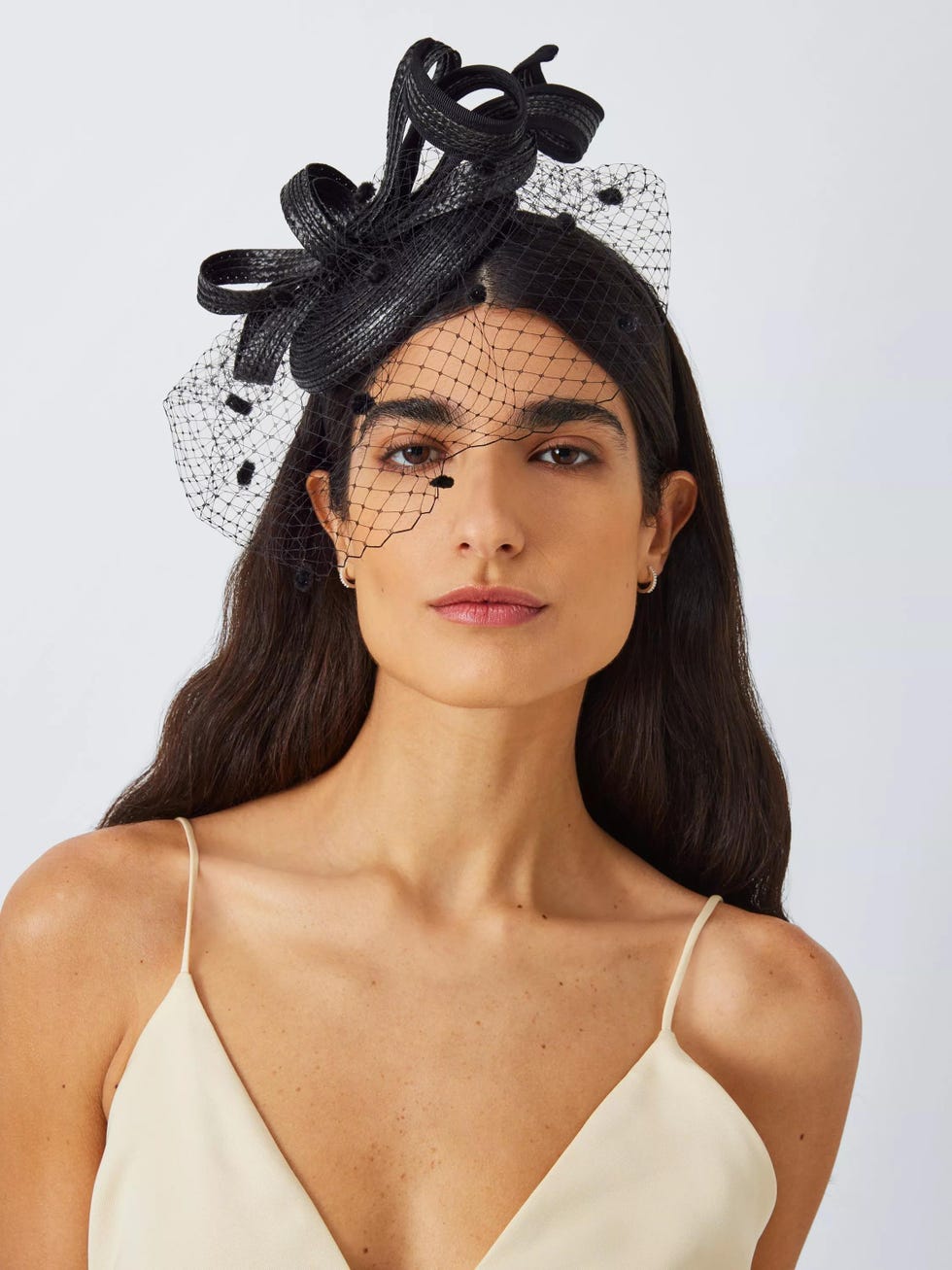 John Lewis Aimee Pillbox Fascinator  Black
