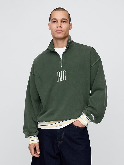 Pull épais à logo et fermeture éclair quart de tour