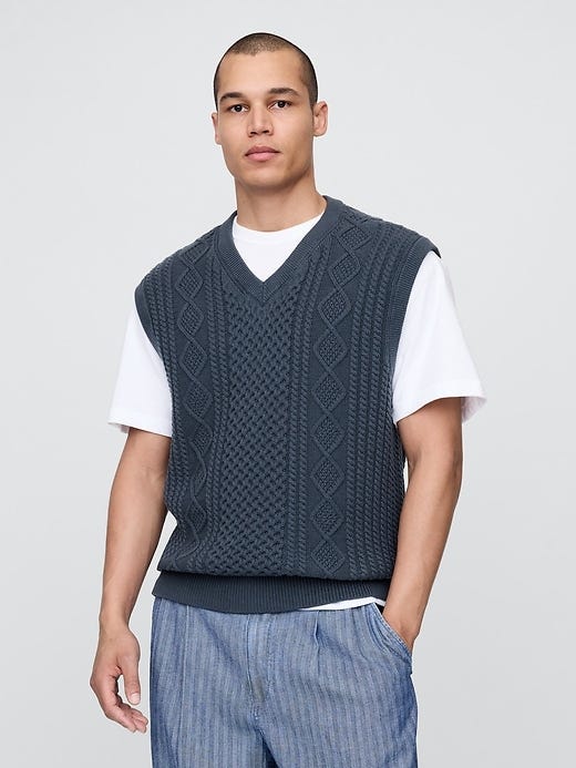 Gilet en maille torsadée