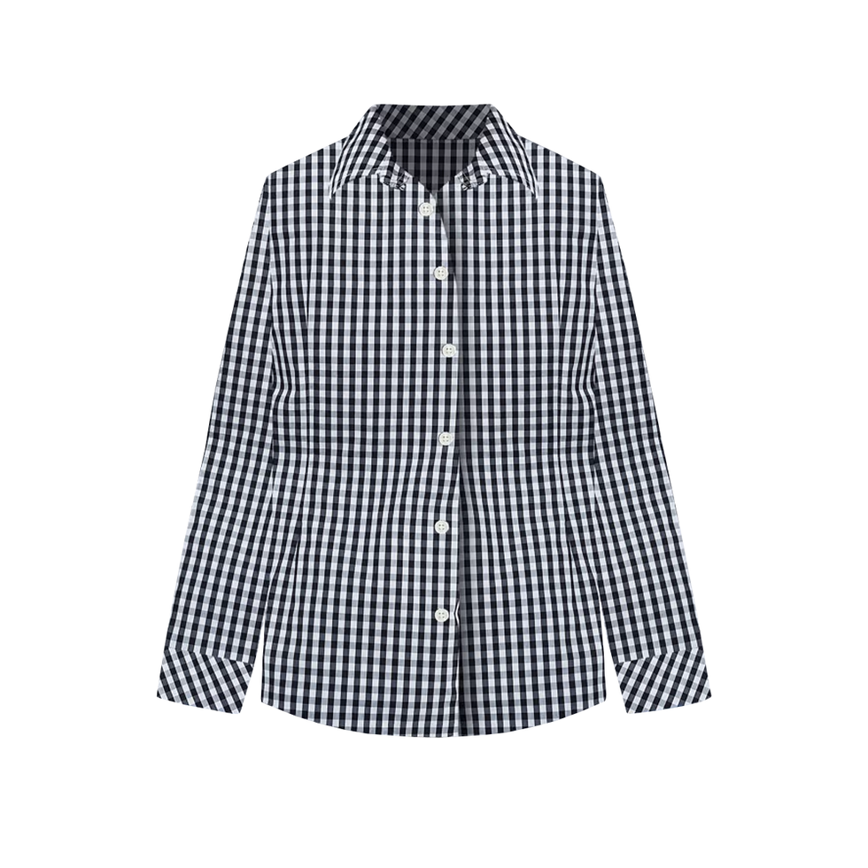 Zwart Gingham Icon-overhemd met lange mouwen
