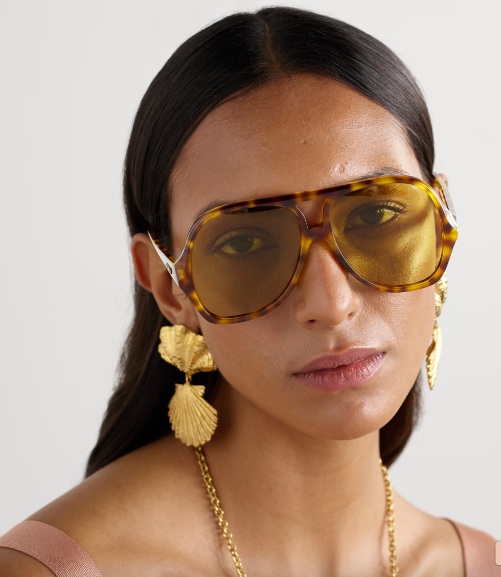 Salome yellow-framed aviators
