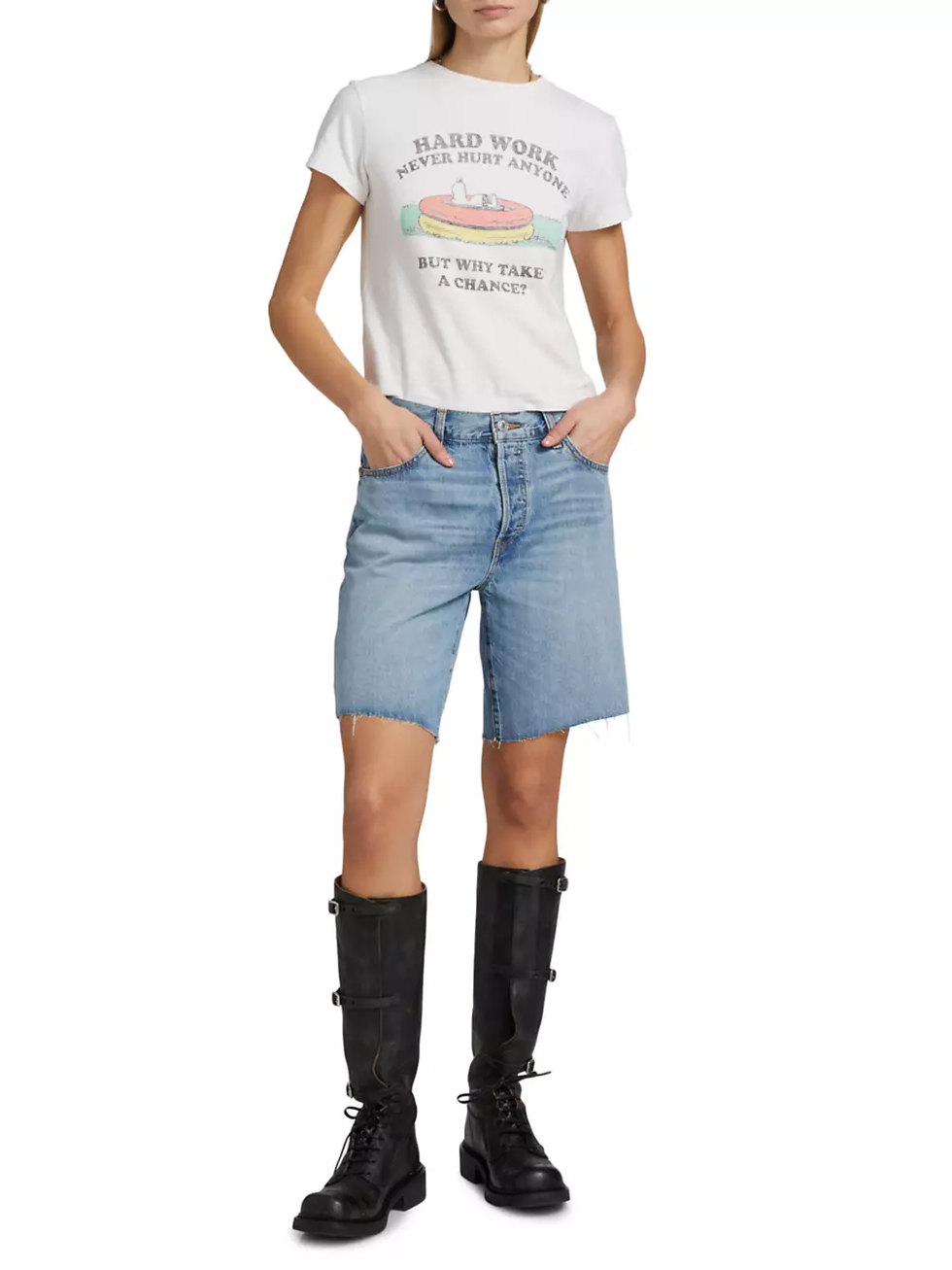 Bermuda jeans confortável dos anos 90