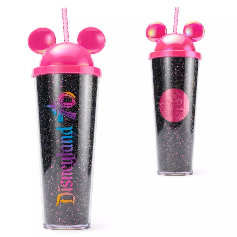 Mickey Mouse Travel Tumbler with Straw — Disneyland 70th Anniversary