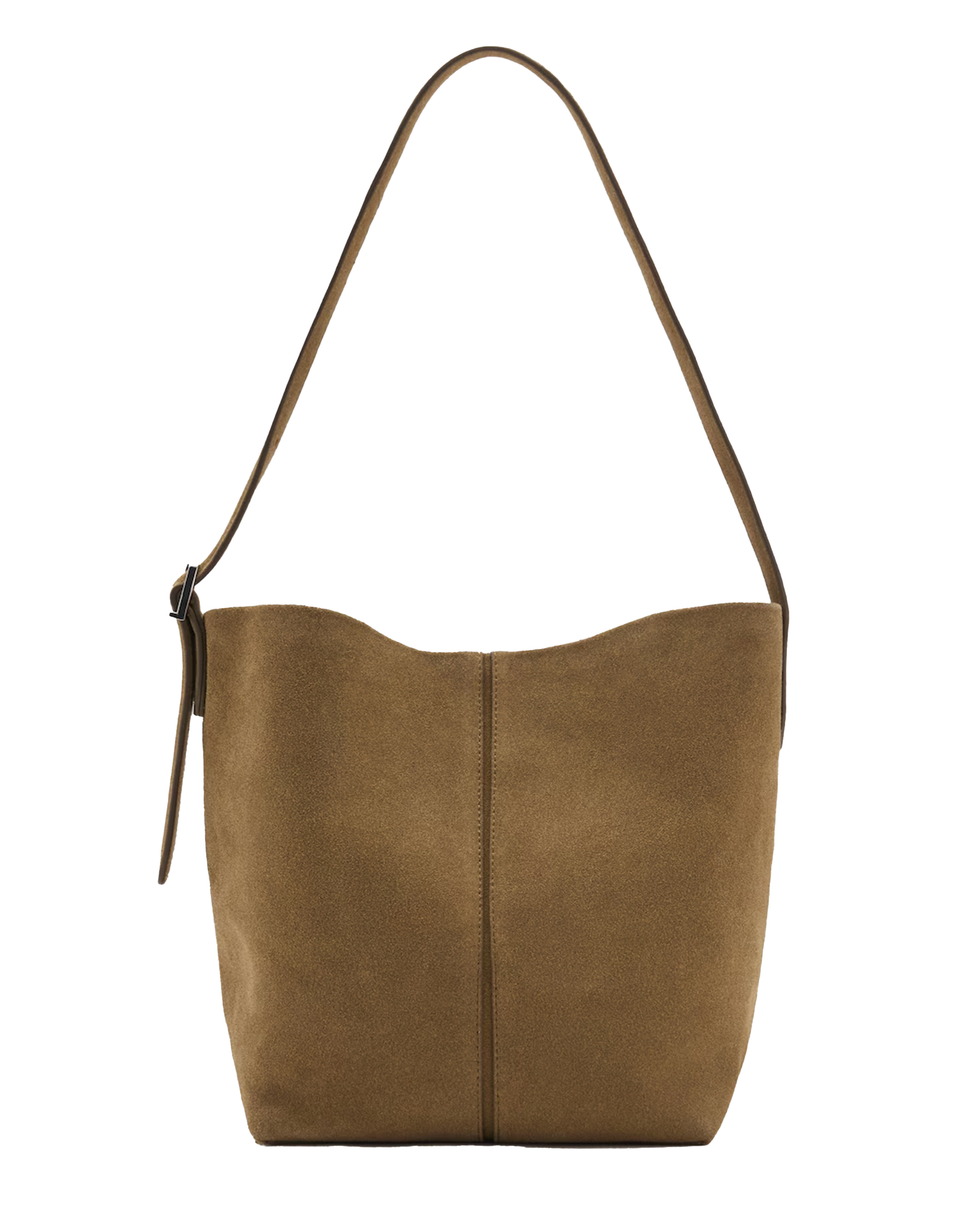 Bolsa de couro tipo balde