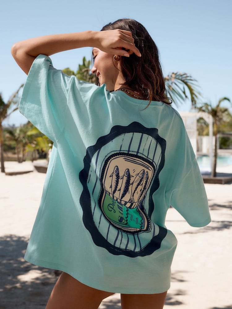 Graphic Print Beach T-Shirt