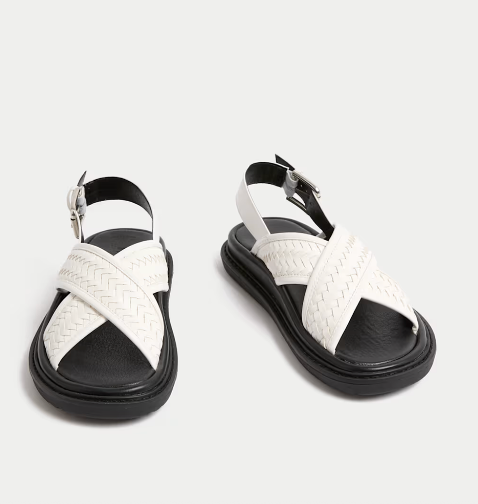 Woven Ankle Strap Flatform Sandals