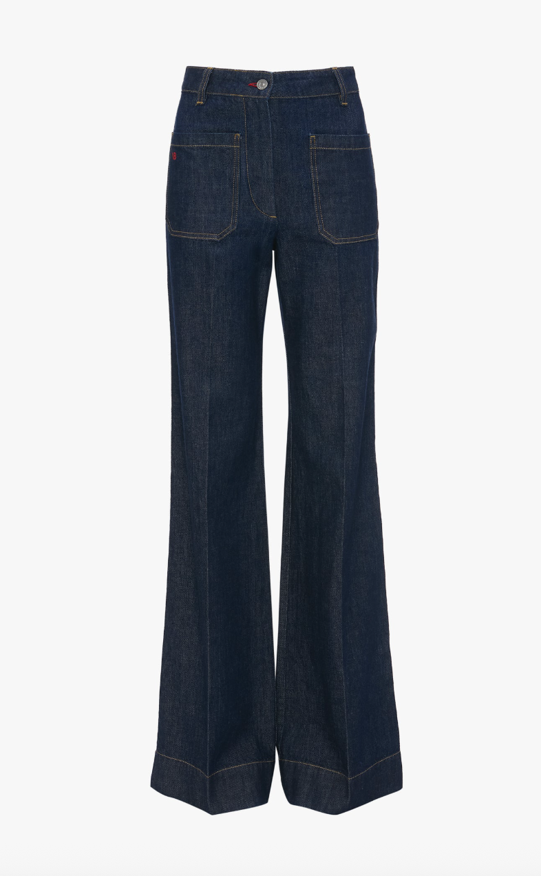 デニム・ジーパン VICTORIA BECKHAM GIGI JEANS Low Waist Straight Leg Jean In Vintage Indigo | Designer