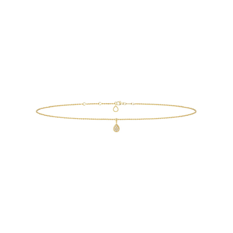 Serpent Boheme 18K Yellow Gold Diamond Chain Anklet