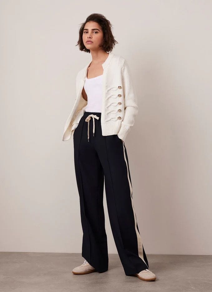 White Military Knit Jacket