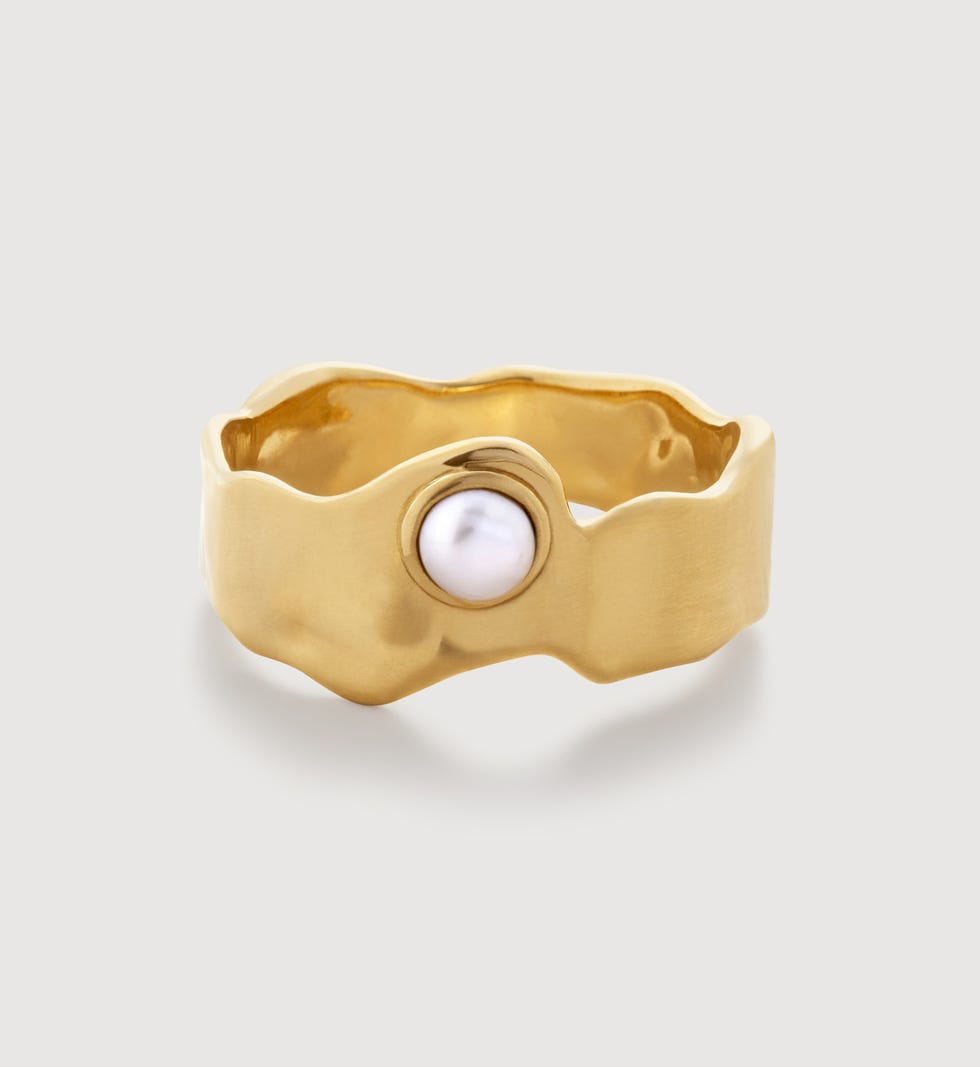 Capri Button Pearl Stacking Ring