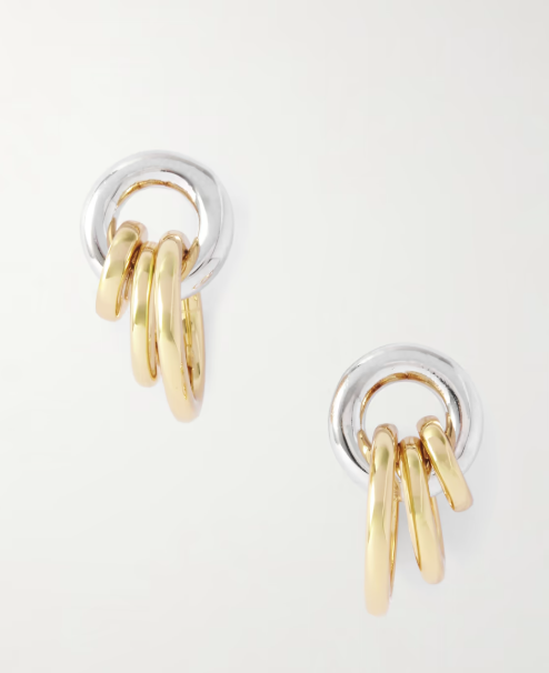 Aria rhodium- and gold-plated recycled earrings