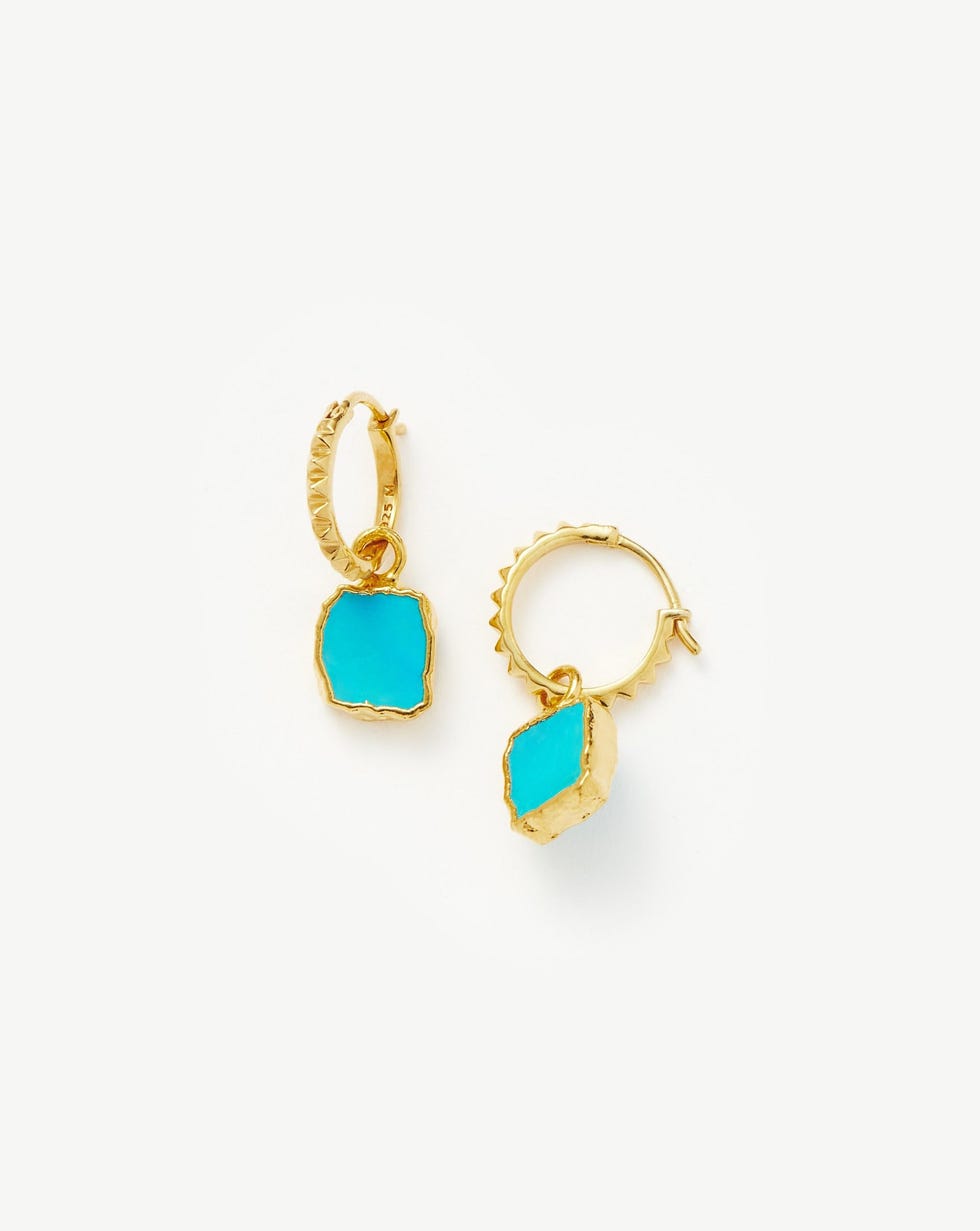 Mini Pyramid Charm Hoop Earrings