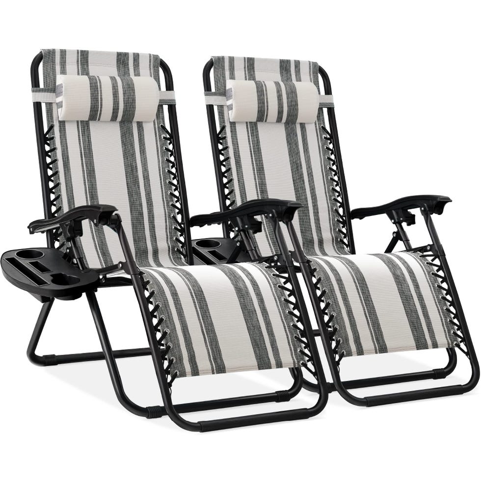 Adjustable Steel Mesh Zero-Gravity Lounge Chairs