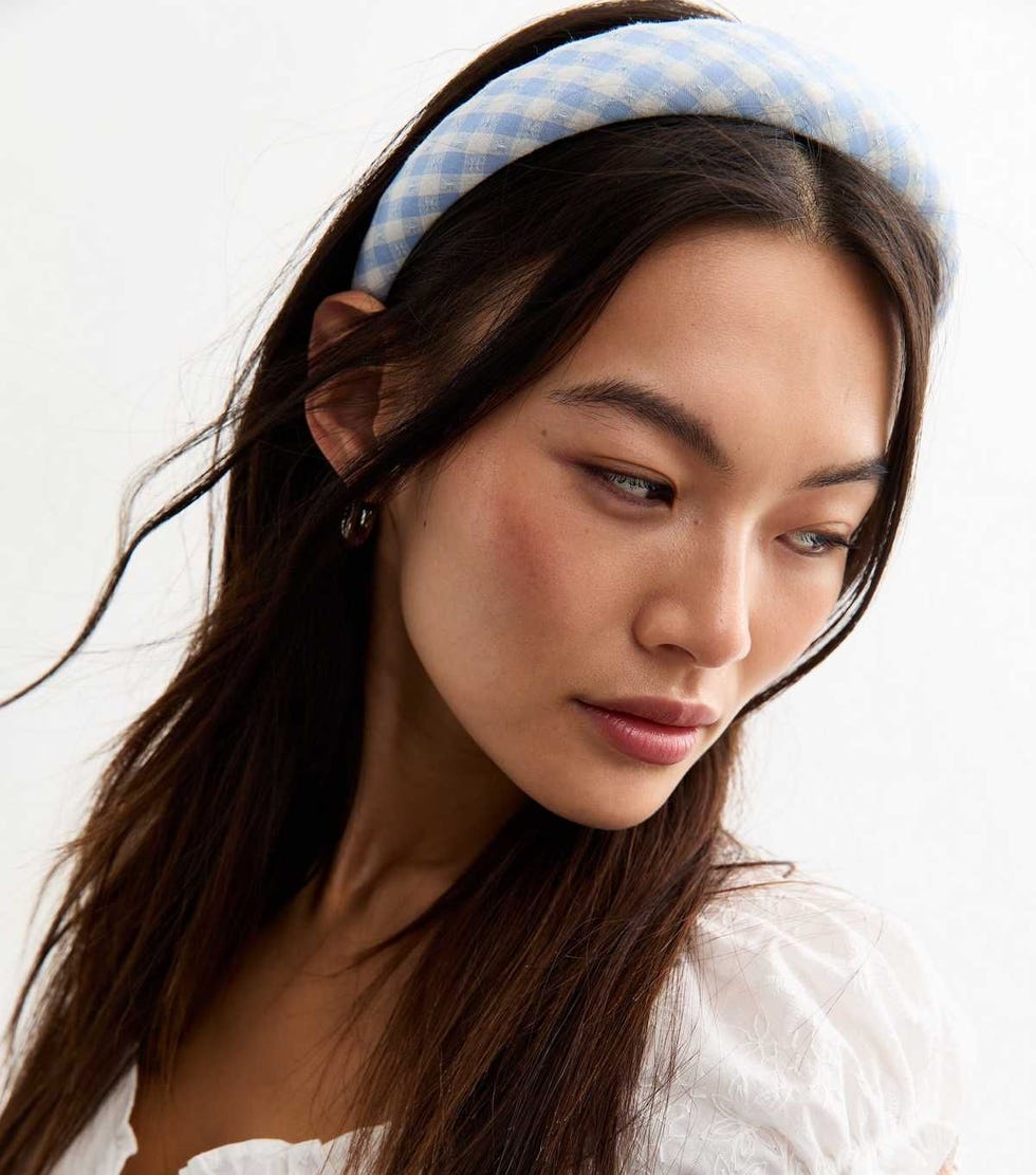 The Nostalgic...Blue Gingham Padded Headband