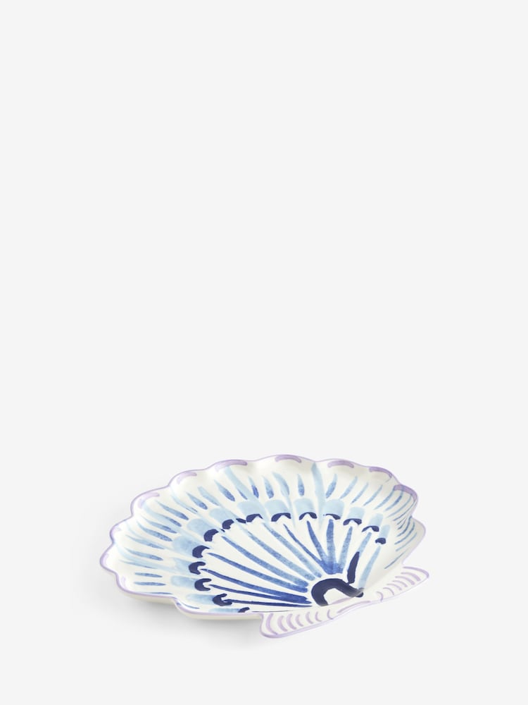 Blue Coastal Shell Shaped Platter