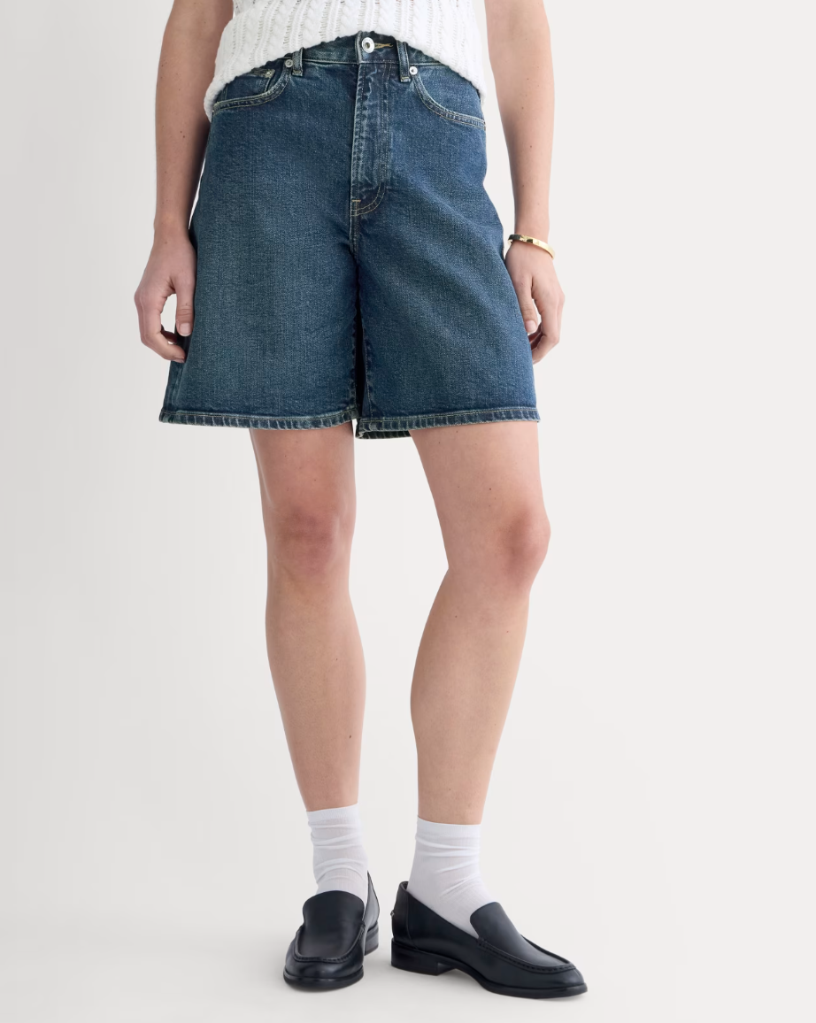 Long A-Line Denim Short