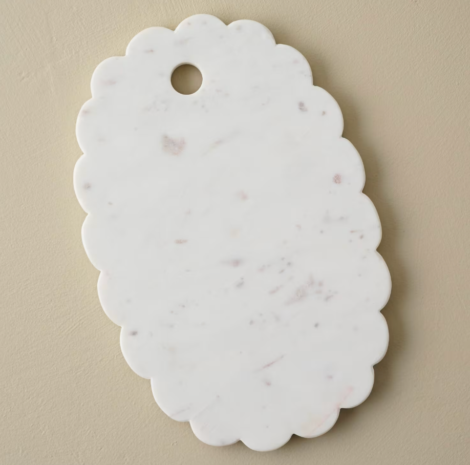 White Marble Scalloped Serving Board