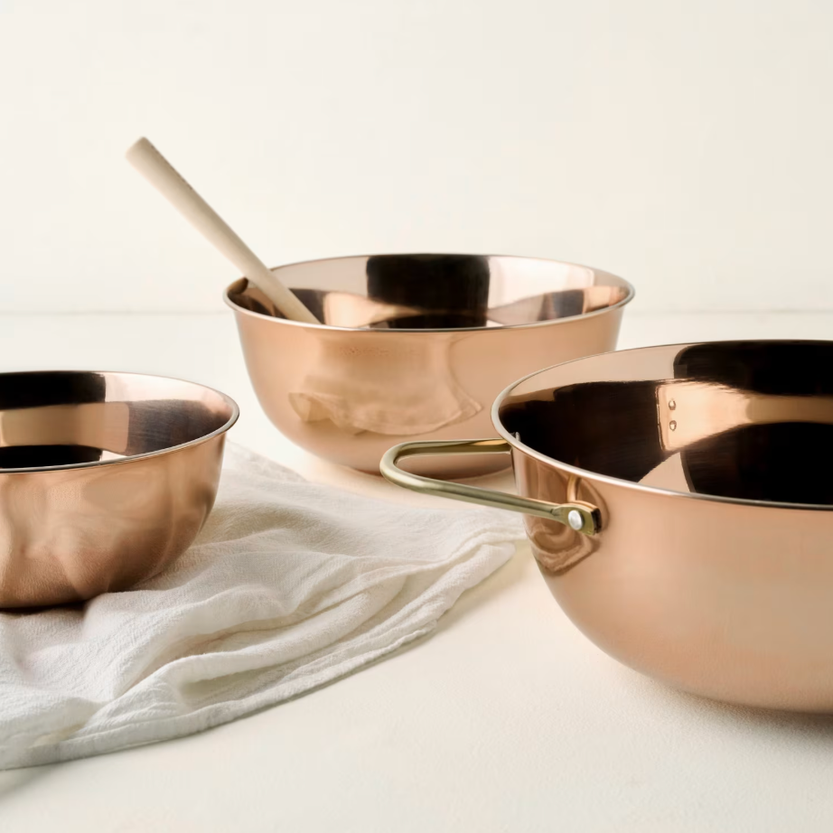 Magnolia Copper Mixing Bowl Set of Three