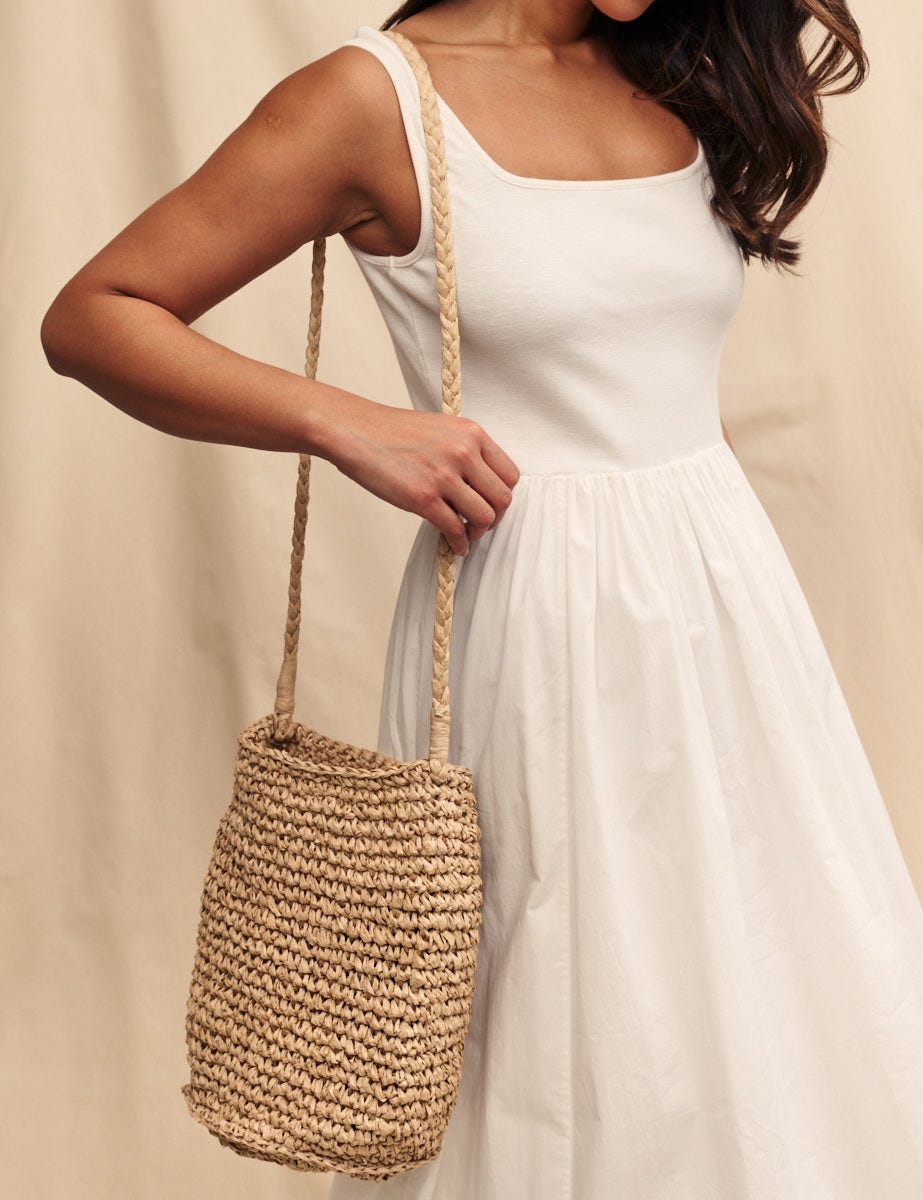 Raffia Bucket Bag