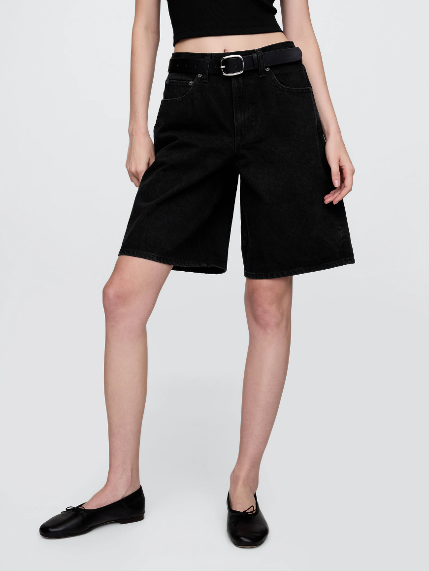 11" Mid Rise Longline Denim Shorts