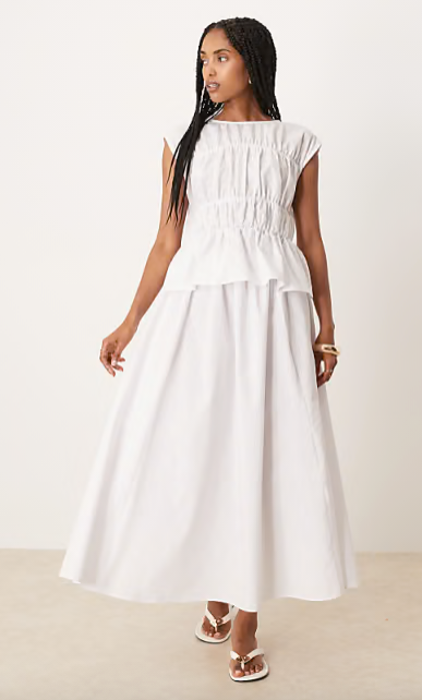 Ruched Panelled Maxi Dress