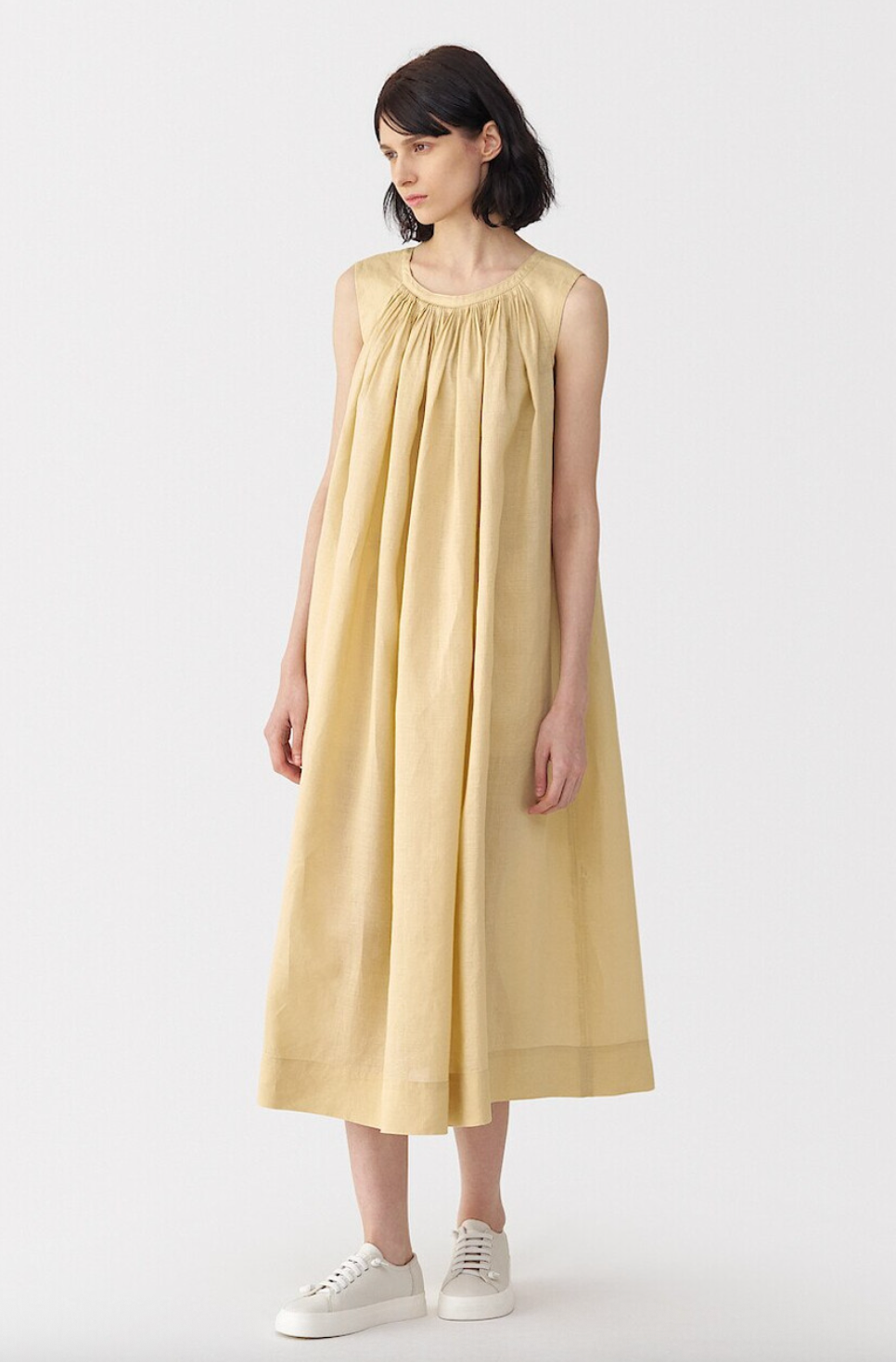 Ramie Sleeveless Smock Dress