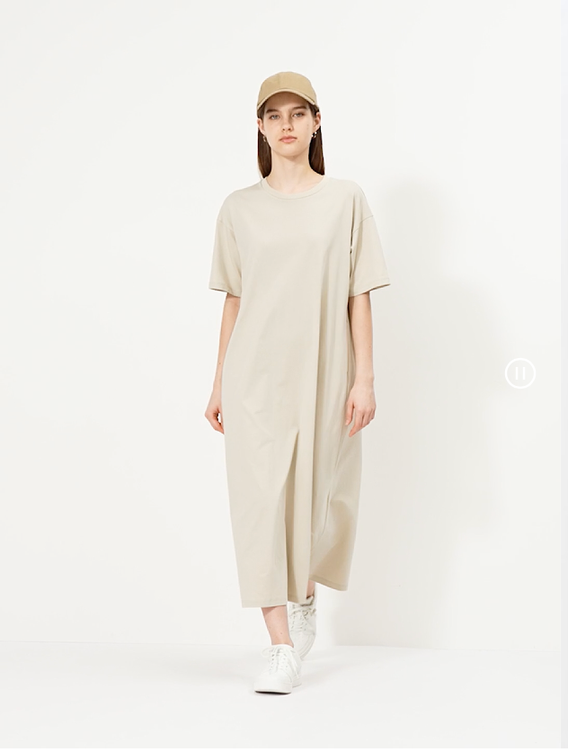 AIRism Cotton Short Sleeve T-shirt Dress (five further colours)