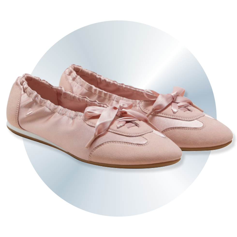 Round-Toe Satin Sneakerina