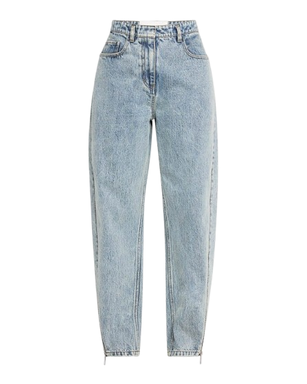 Gebogene Jeans mit seitlichem Reißverschluss