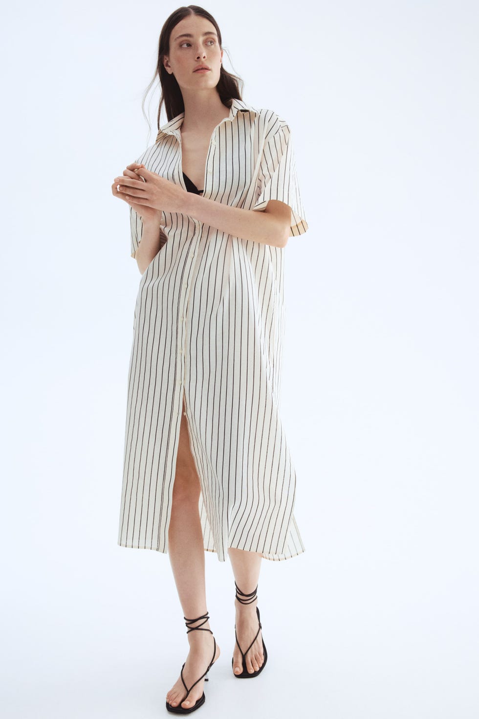 Linen Blend Shirt Dress