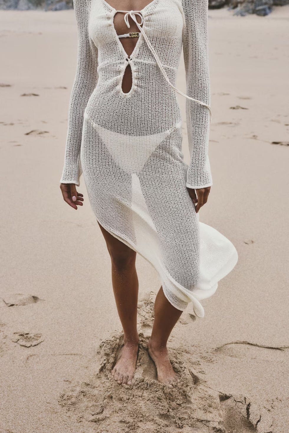 Loose-knit beach dress