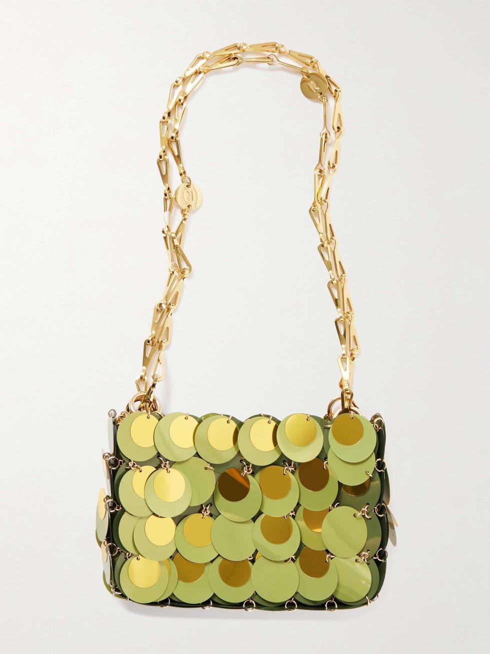 Borsa a tracolla in raso con paillettes scintillanti