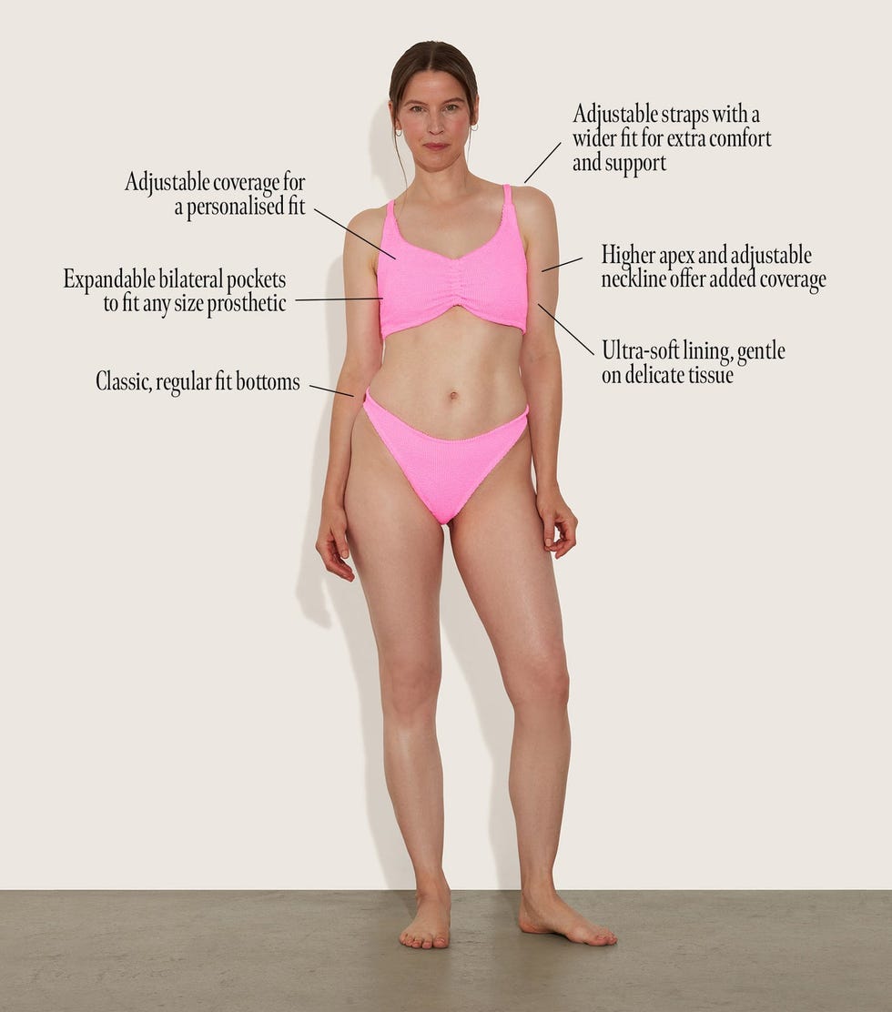 The Post Mastectomy One... Bikini in Bubblegum (also in forest green and black)