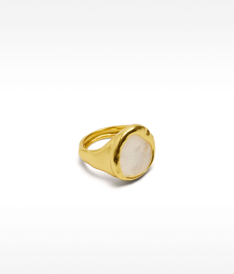 Anillo con perla de agua dulce plata de ley 925