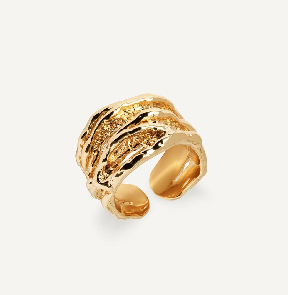 Anillo ancho textura Sal Organic