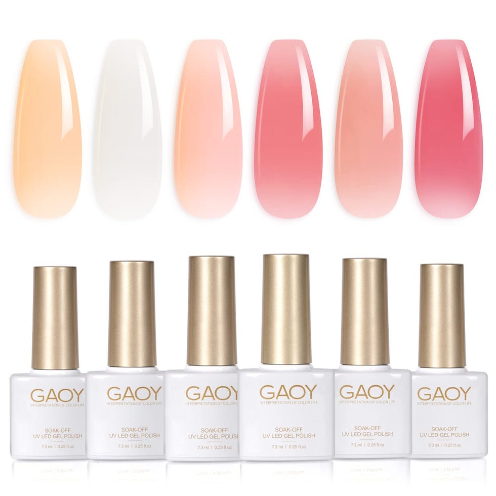 Gaoy Milky White x Jelly Nude - Juego de esmaltes de uñas de gel