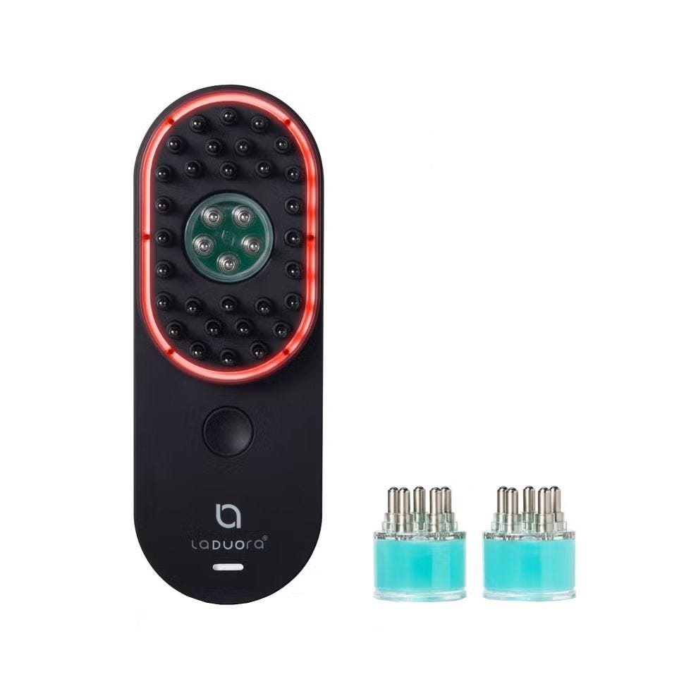 Dispositivo para cuidados com o couro cabeludo e cabelo DUO 4 em 1 com base em cápsula