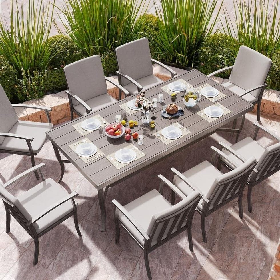 AluLux 9-Piece Aluminum Outdoor Dining Set