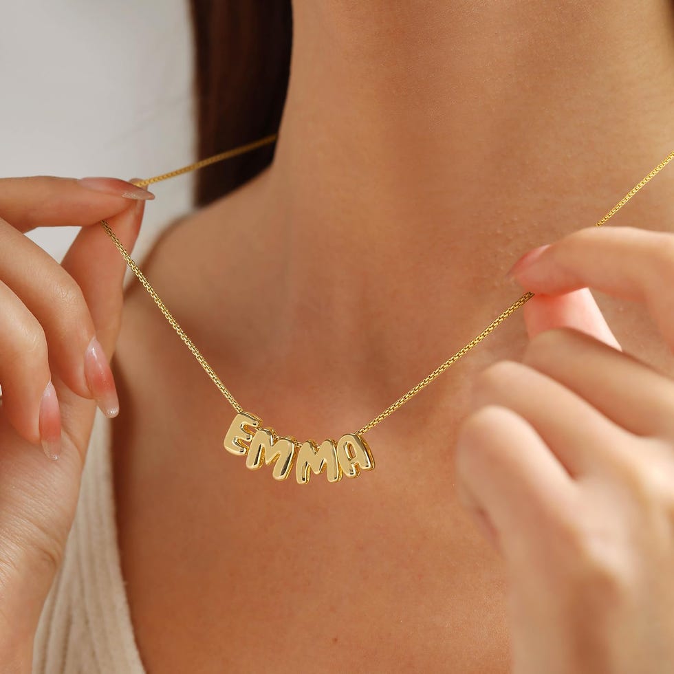 Custom Bubble Letter Name Necklace